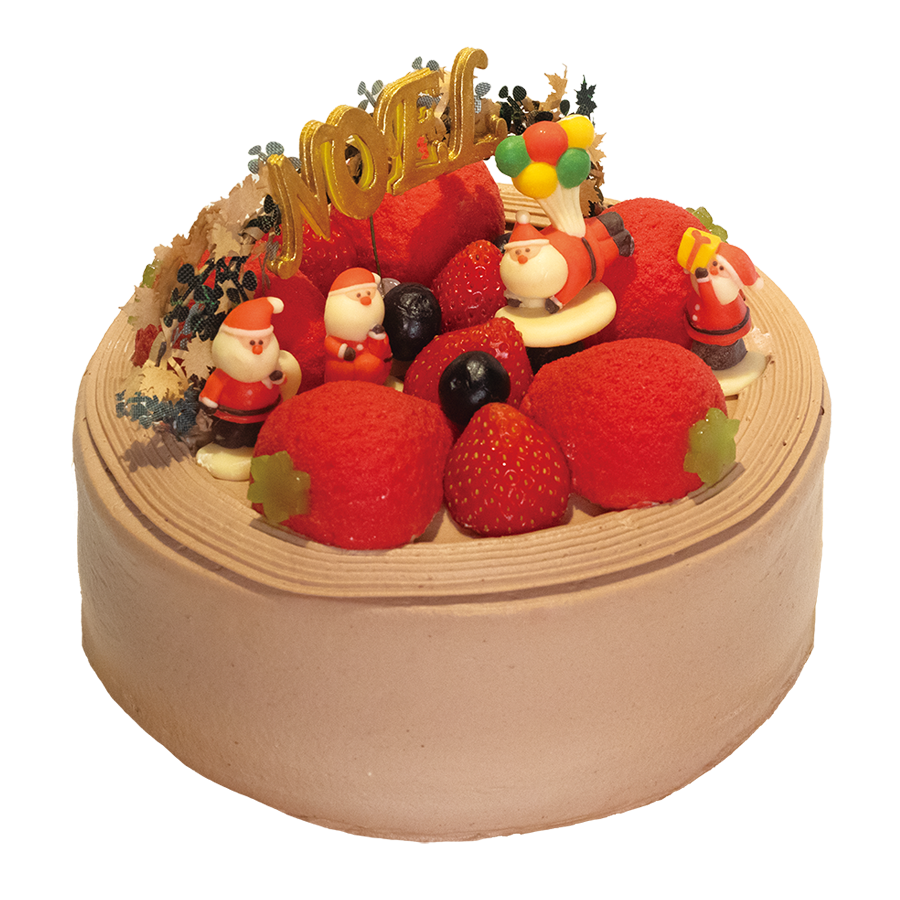 可愛い苺たちとサンタのXmas生チョコデコレーション〜　苺ムースをたっぷり添えて〜５号